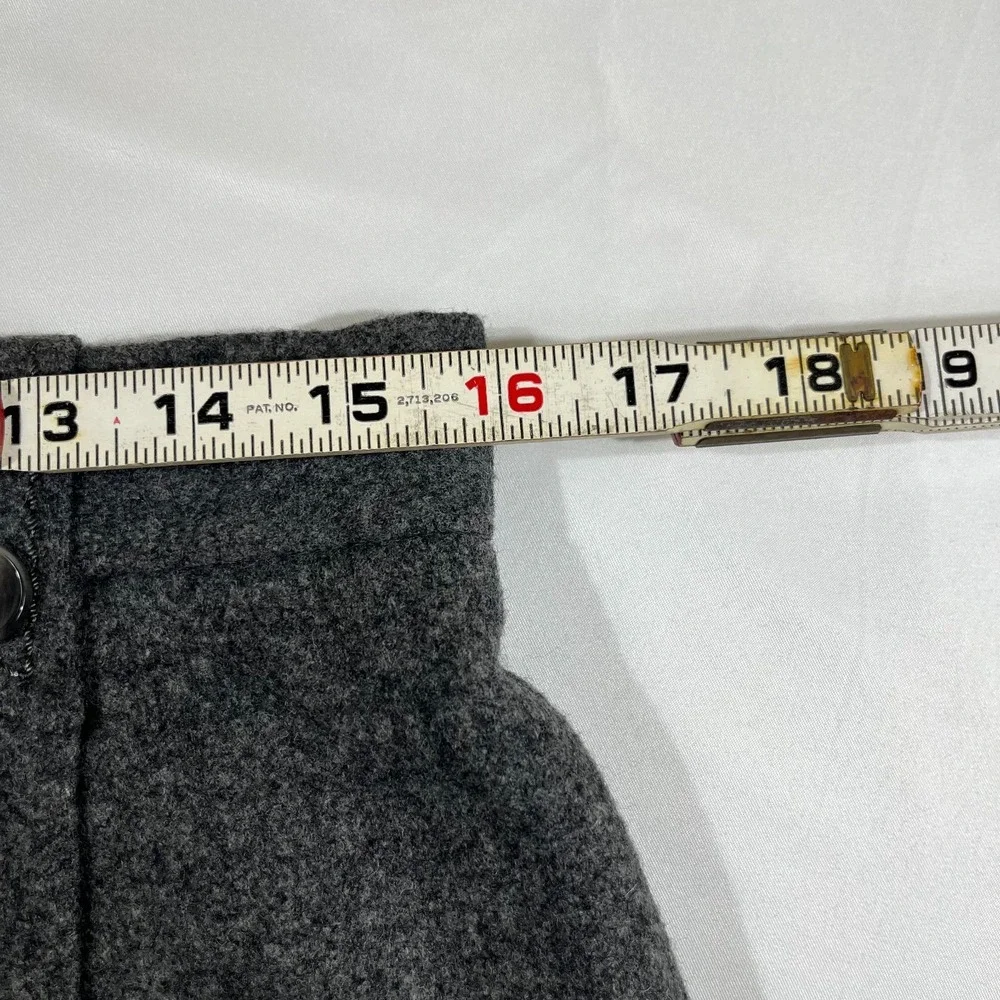 St Michael Vintage Wool A-Line Skirt 18 Grey Midi‎ Dark Academia Mod Minimalist